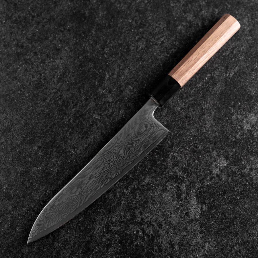 Gyuto SLD Wave Nickel Damast Büffelhorn und Walnussholz Griff 210mm - Image 2