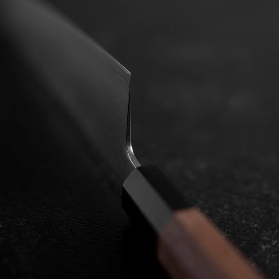 Gyuto SLD Wave Nickel Damast Büffelhorn und Walnussholz Griff 210mm - Image 4