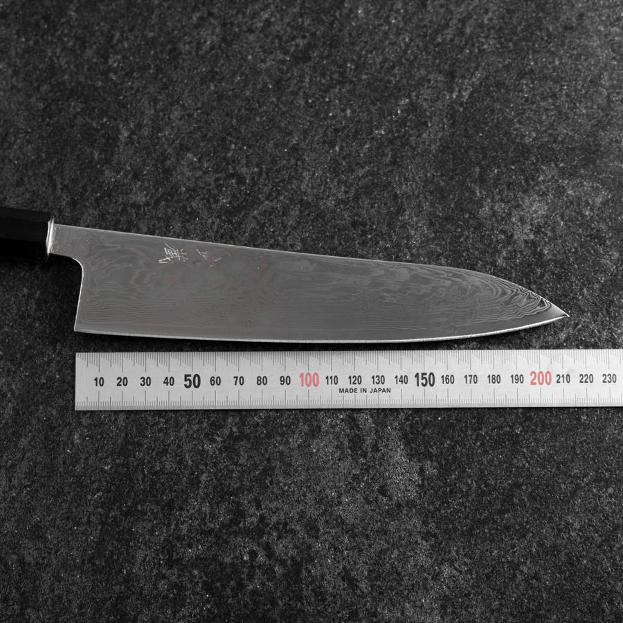 Gyuto SLD Wave Nickel Damast Büffelhorn und Walnussholz Griff 210mm - Image 7