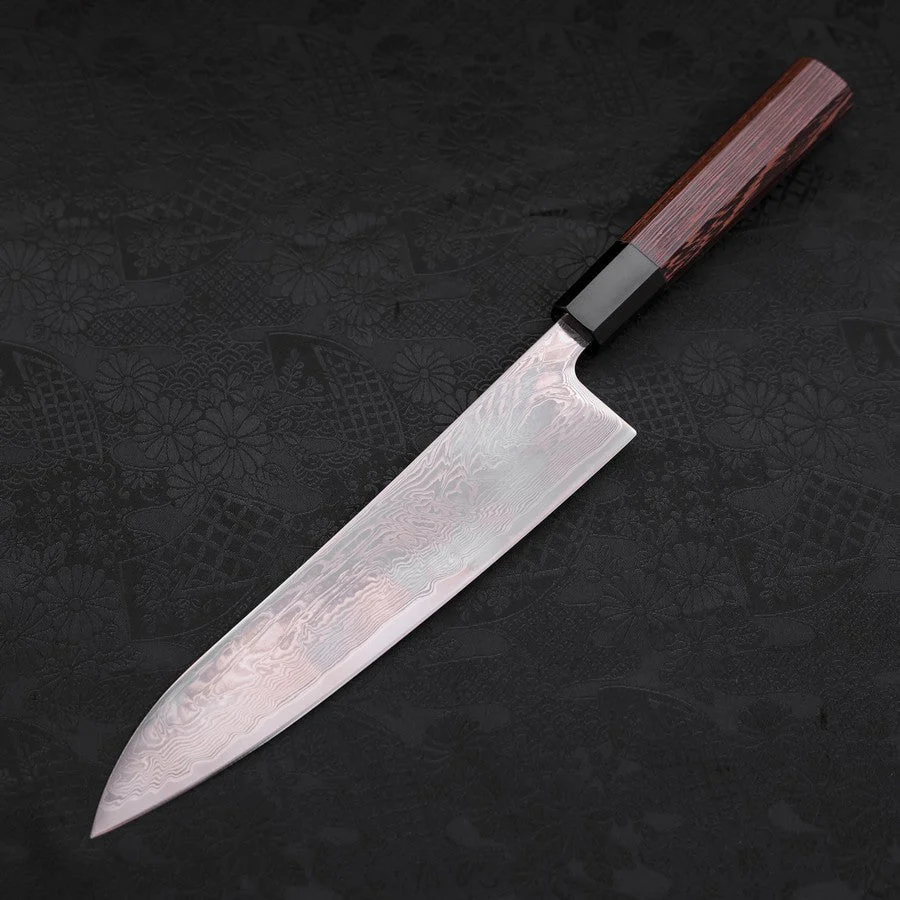 Gyuto SLD Wellen-Nickel Damast Büffelhorn und Wenge Griff 210mm - Image 2