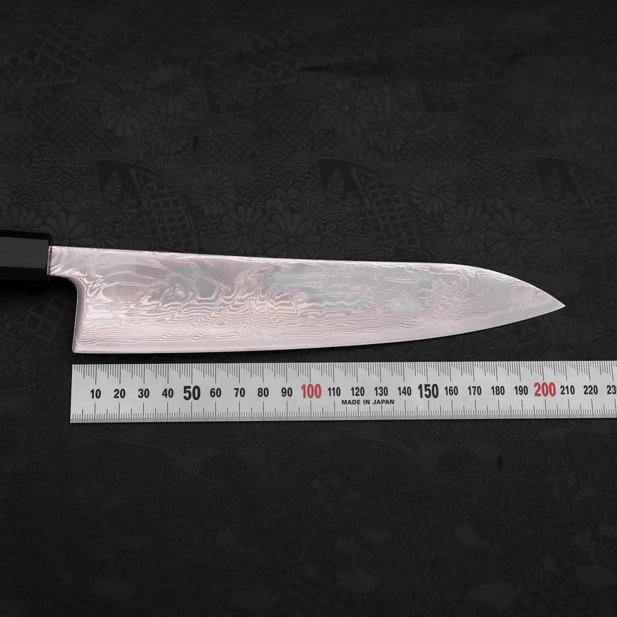Gyuto SLD Wellen-Nickel Damast Büffelhorn und Wenge Griff 210mm - Image 7
