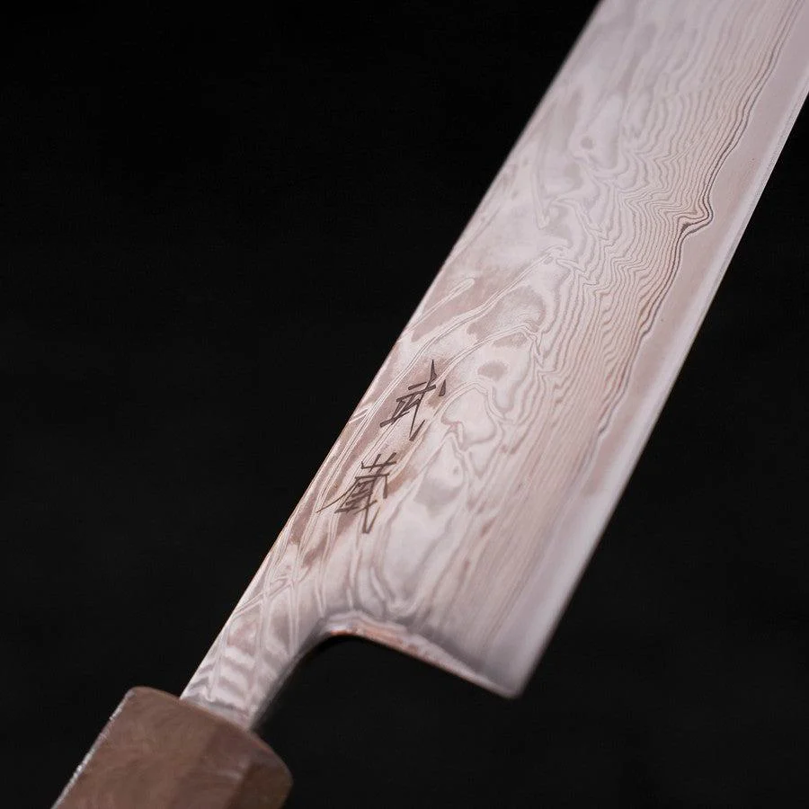 Gyuto SLD Wellen-Nickel Damast Weißer Urushi Griff 210mm - Image 3