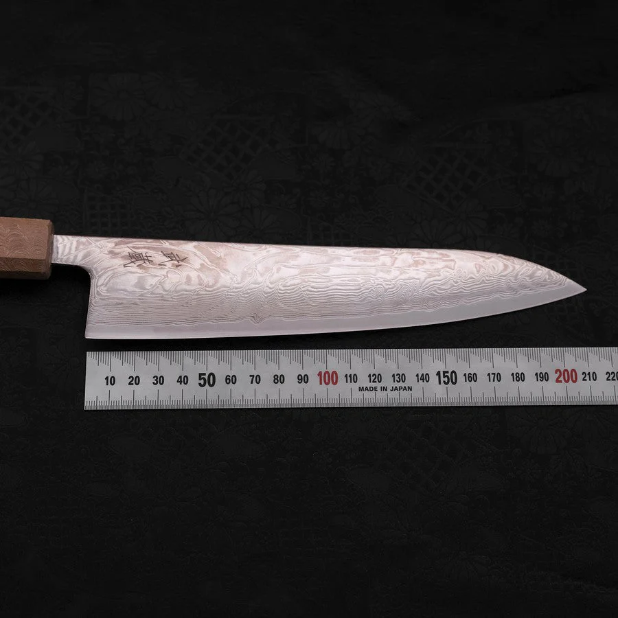 Gyuto SLD Wellen-Nickel Damast Weißer Urushi Griff 210mm - Image 7