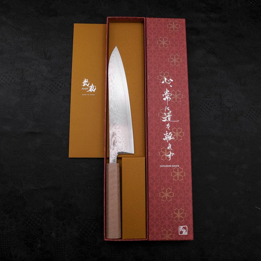 Gyuto SLD Wellen-Nickel Damast Weißer Urushi Griff 210mm - Image 8