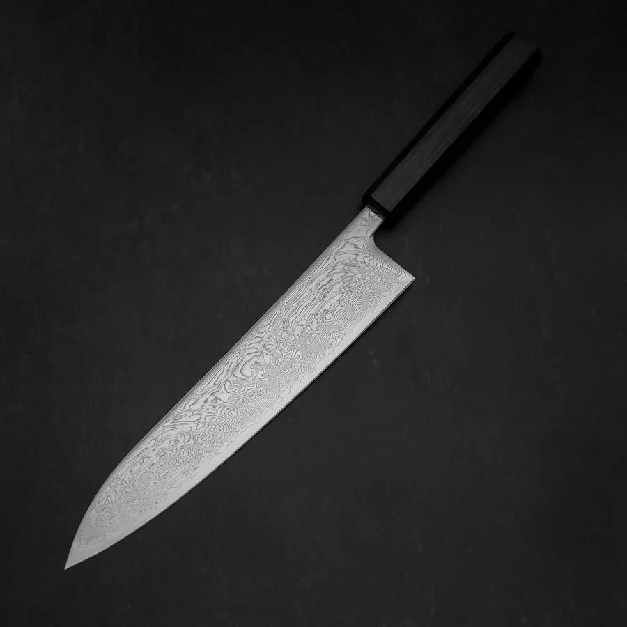Gyuto SLD Wellen Nickel Damast Dunkelblauer Urushi Griff 240mm - Image 2
