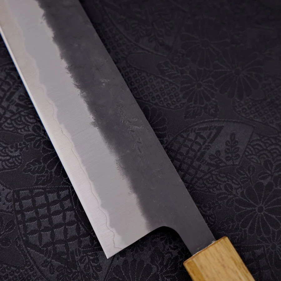 Gyuto Aogami-Super Edelstahlummantelung Kurouchi Nashiji Yaki Urushi Griff 240mm - Image 3