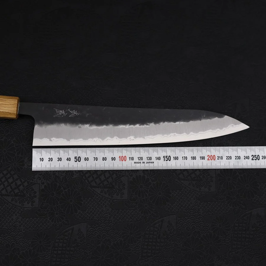 Gyuto Aogami-Super Edelstahlummantelung Kurouchi Nashiji Yaki Urushi Griff 240mm - Image 7