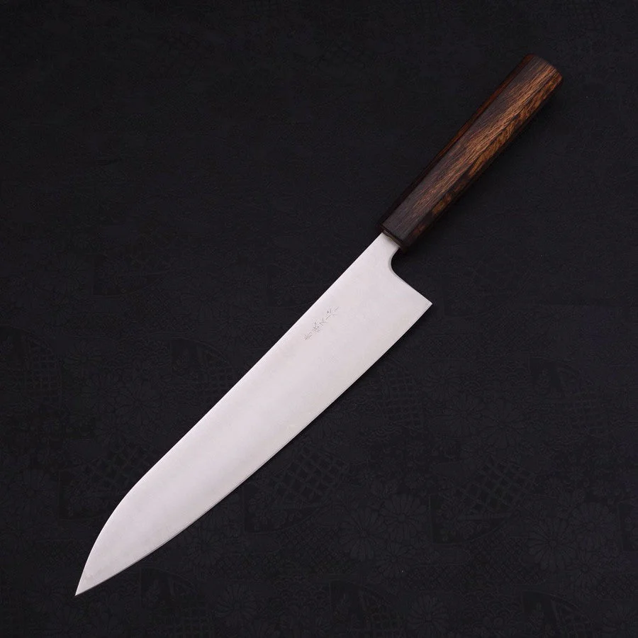 Gyuto Aogami-Super Edelstahlummantelung Poliert Sumi Urushi Griff 240mm - Image 2
