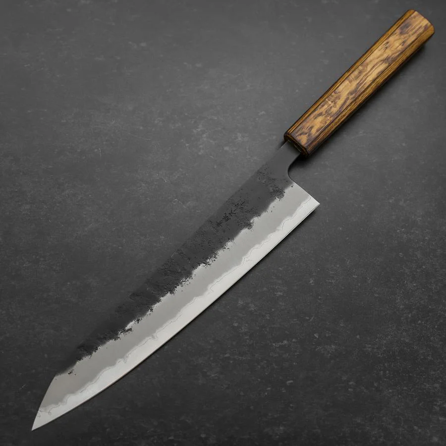 Gyuto Edelstahlummantelung Blue Super Kurouchi Nashiji Sumi Urushi Griff 240mm - Image 2