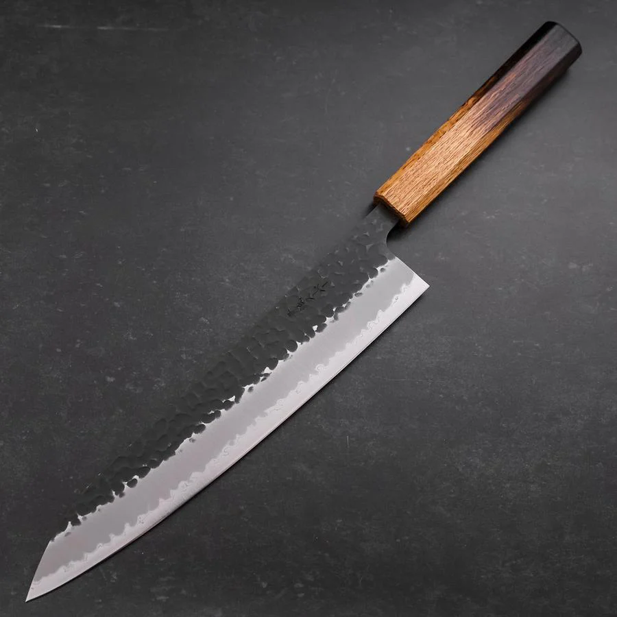Gyuto Edelstahlummantelung Aogami Super Kurouchi Tsuchime Yaki Urushi Griff 240mm - Image 2