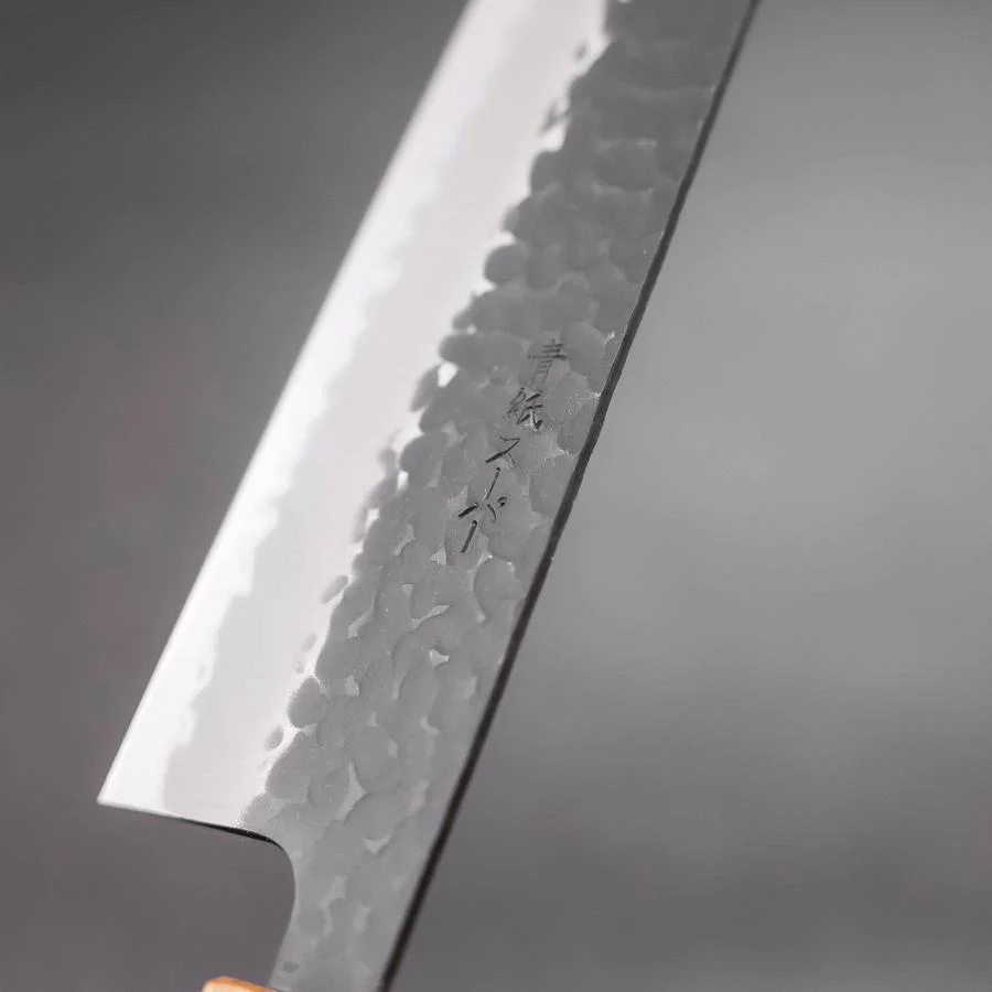 Gyuto Edelstahlummantelung Aogami Super Kurouchi Tsuchime Yaki Urushi Griff 240mm - Image 3