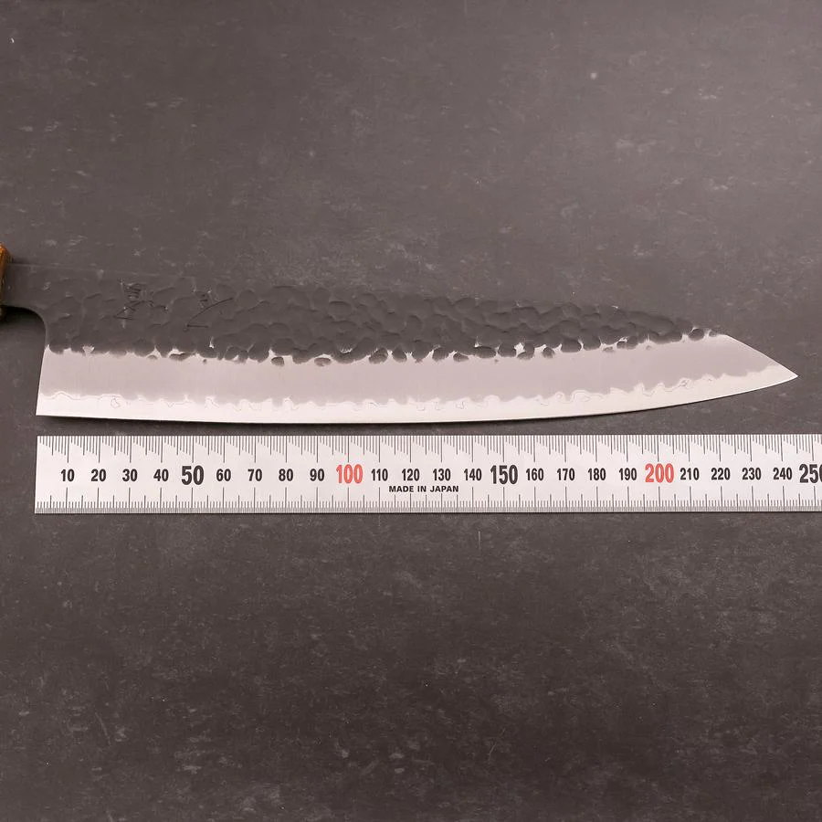 Gyuto Edelstahlummantelung Aogami Super Kurouchi Tsuchime Yaki Urushi Griff 240mm - Image 7