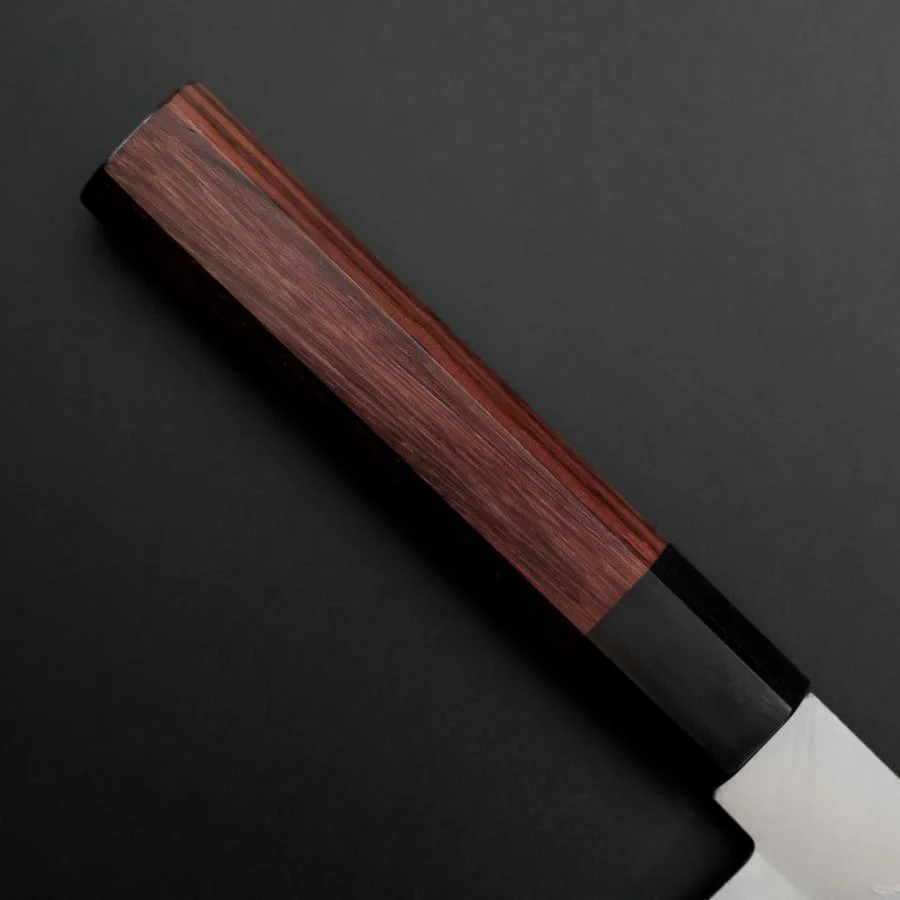 Gyuto Edelstahlummantelung Blue Super Poliert Rosenholz Griff 180mm - Image 6