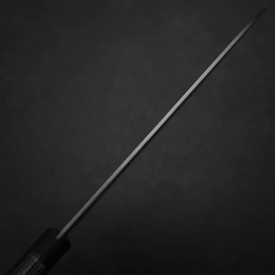 Gyuto Blue Super Edelstahlummantelung Poliert Schwarz-Roter Westlicher Griff 180mm (Tsuba-nashi) - Image 5
