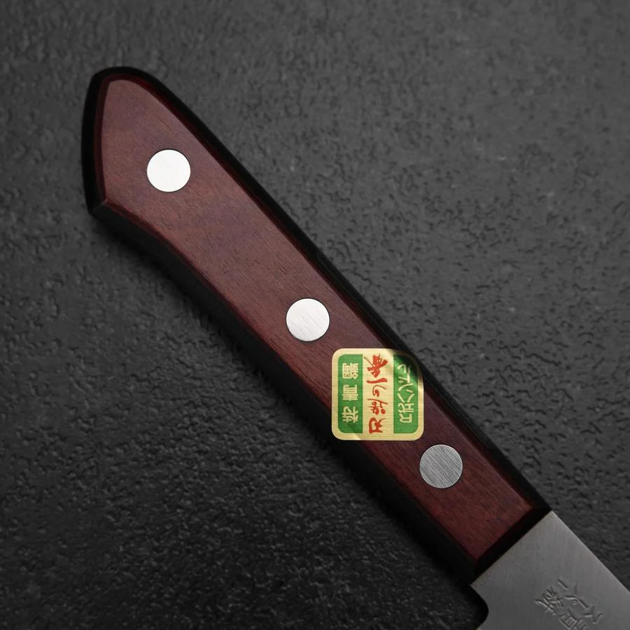 Gyuto Blue Super Edelstahlummantelung Poliert Schwarz-Roter Westlicher Griff 180mm (Tsuba-nashi) - Image 6