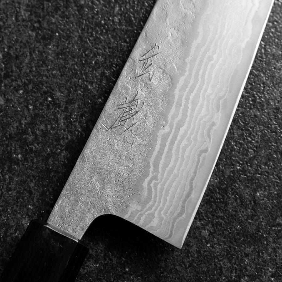 Gyuto Schwedenstahl Nashiji Washi Damast Schwarzes Walnussholz Griff 210mm - Image 3
