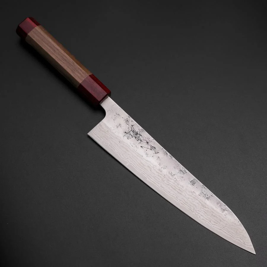 Gyuto Schwedenstahl Nashiji Washi Damast Walnussholz Griff 210mm