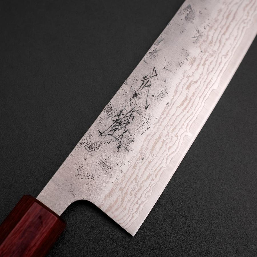 Gyuto Schwedenstahl Nashiji Washi Damast Walnussholz Griff 210mm - Image 3