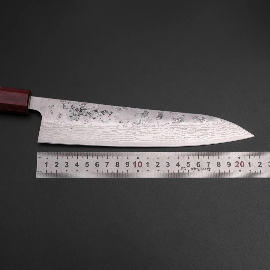 Gyuto Schwedenstahl Nashiji Washi Damast Walnussholz Griff 210mm - Image 7