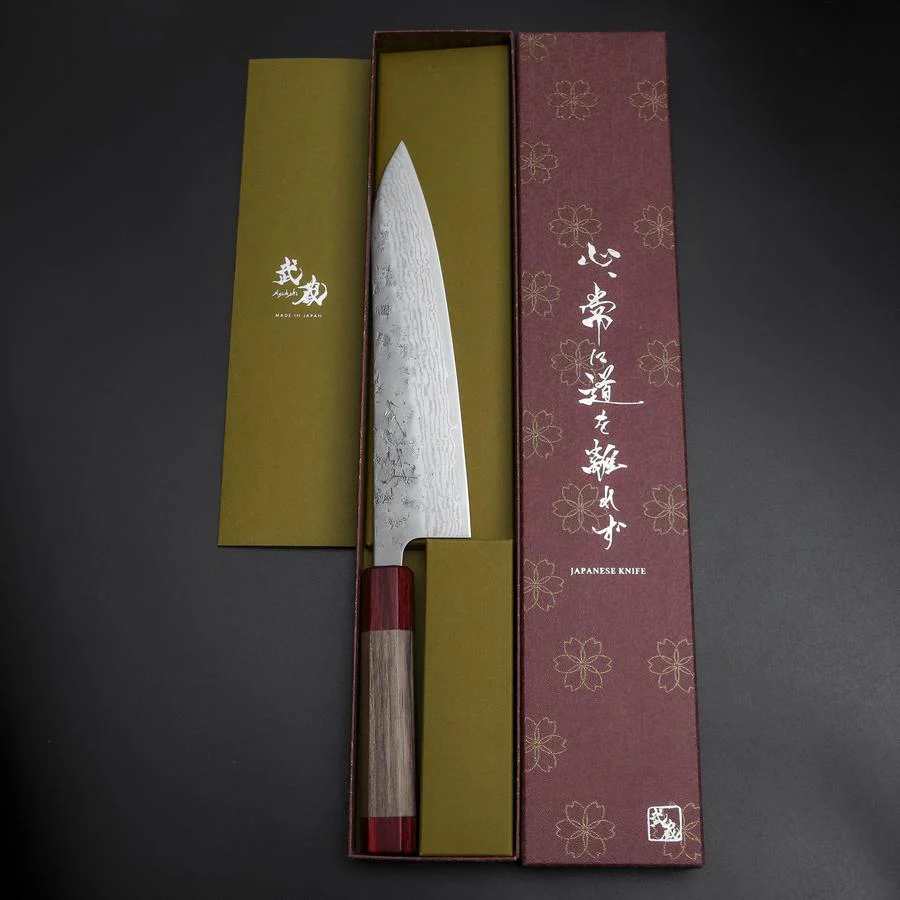 Gyuto Schwedenstahl Nashiji Washi Damast Walnussholz Griff 210mm - Image 8