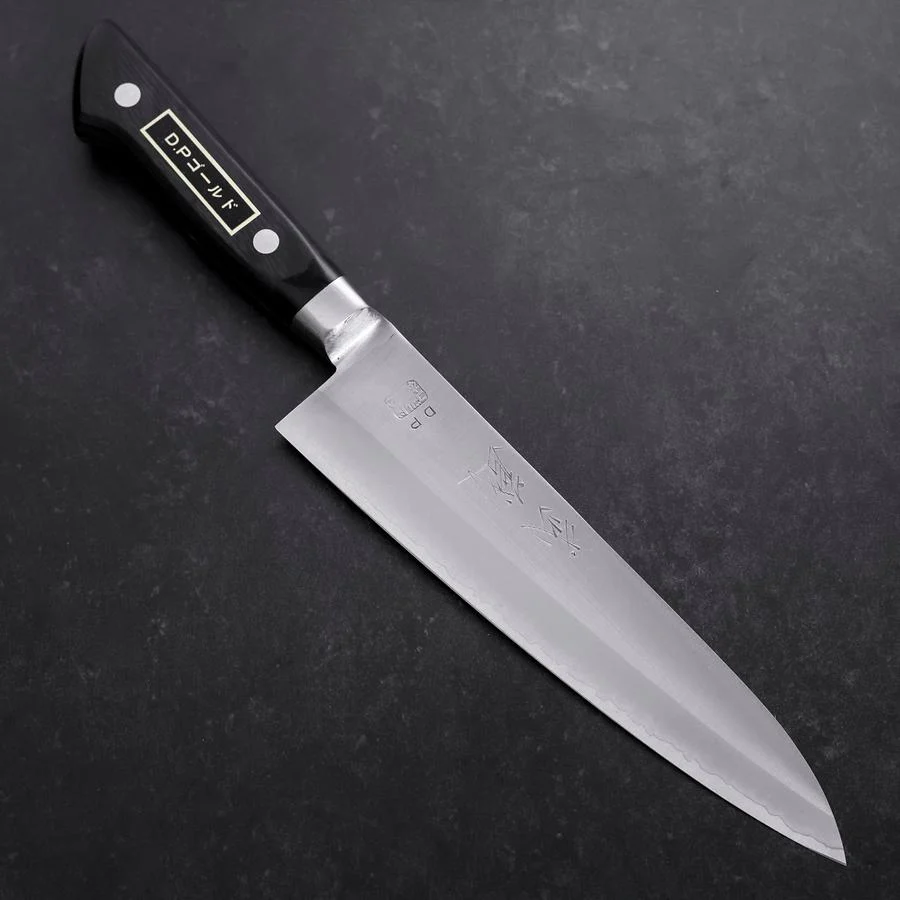 Gyuto VG-1 Poliert Schwarzer Westlicher Griff 180mm (Tsuba-ari)