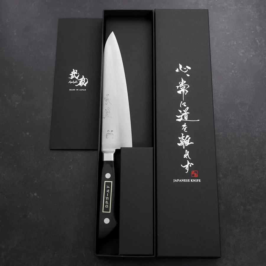 Gyuto VG-1 Poliert Schwarzer Westlicher Griff 180mm (Tsuba-ari) - Image 8