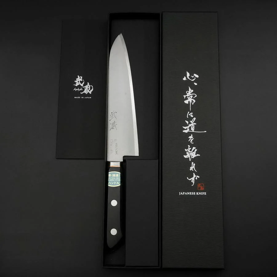 Gyuto VG-1 Poliert Westlicher Griff mit Kupfer Inlay 180mm - Image 8