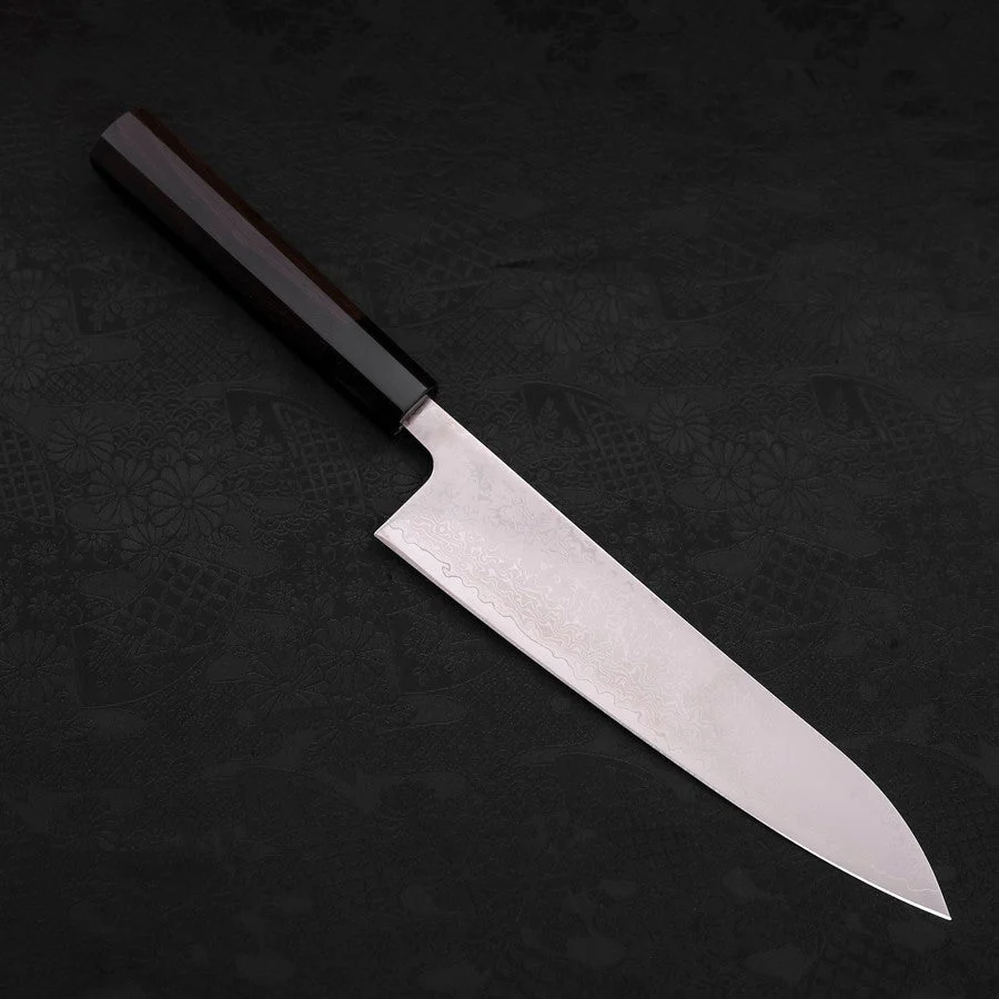 Gyuto VG-10 Damast Büffelhorn und Ebenholz Griff 210mm