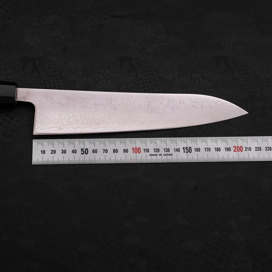 Gyuto VG-10 Damast Büffelhorn und Ebenholz Griff 210mm - Image 7