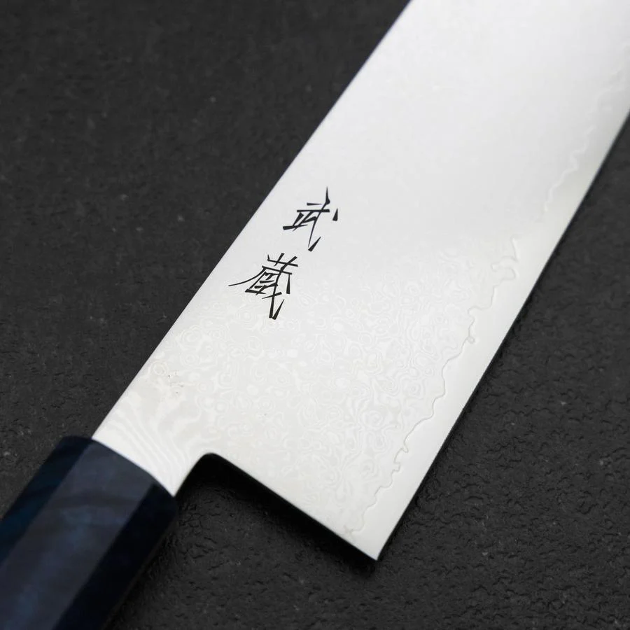 Gyuto VG-10 Damast Blauer Birkenholz Griff 240mm - Image 3