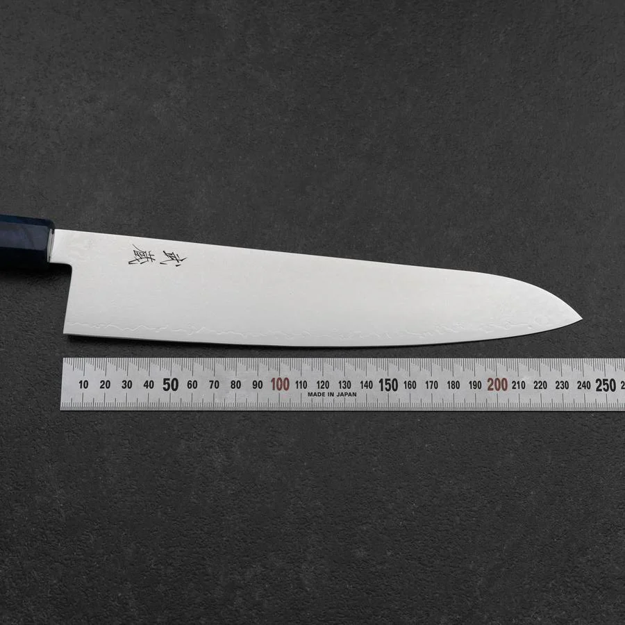 Gyuto VG-10 Damast Blauer Birkenholz Griff 240mm - Image 7