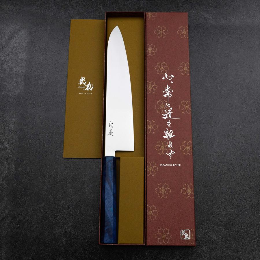 Gyuto VG-10 Damast Blauer Birkenholz Griff 240mm - Image 8