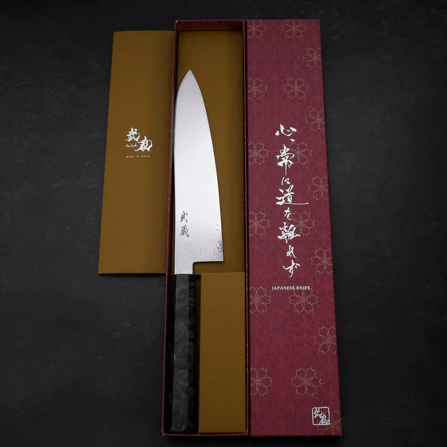 Gyuto VG-10 Damast Grauer Birkenholz Griff 210mm - Image 8