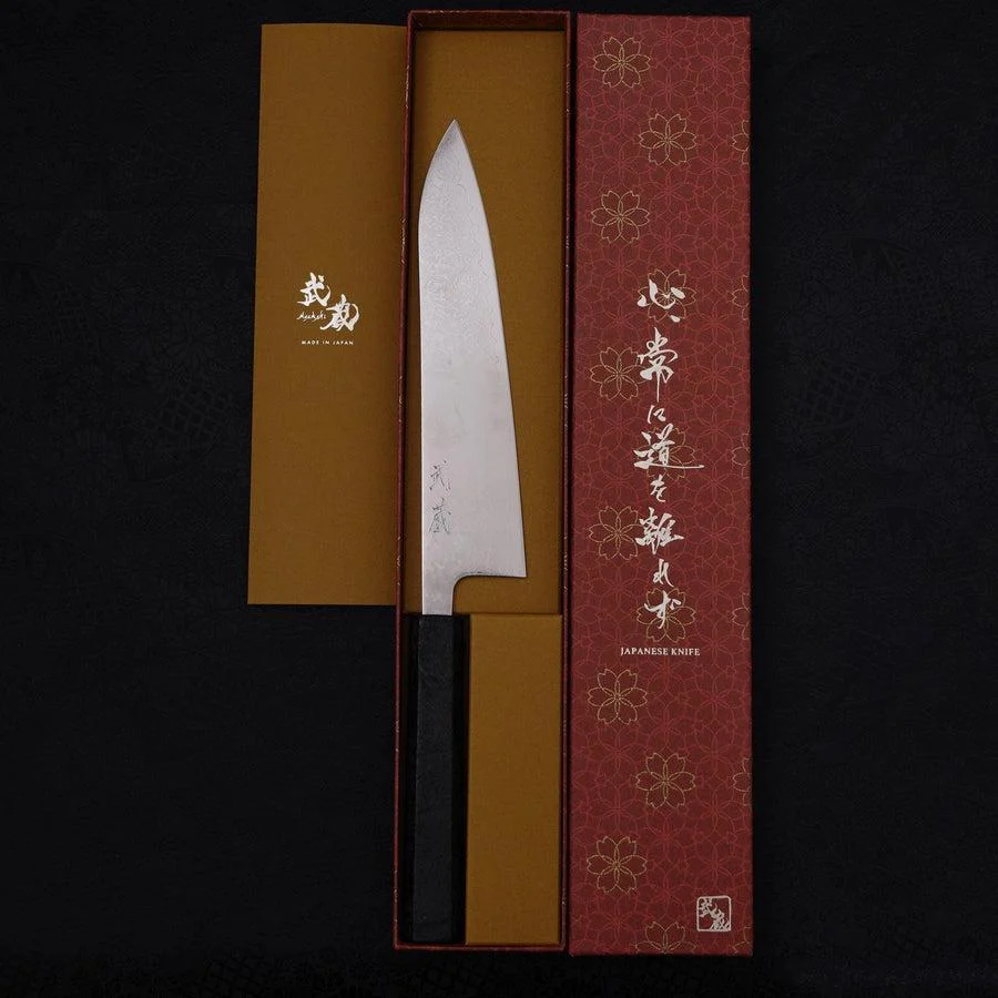 Gyuto VG-10 Damast Ishime Sumi Schwarzer Urushi Griff 210mm - Image 8