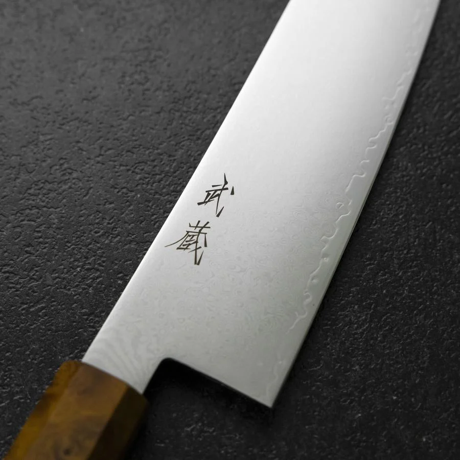 Gyuto VG-10 Damast Gelb-Brauner Birkenholz Griff 210mm - Image 3