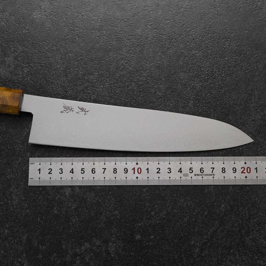 Gyuto VG-10 Damast Gelb-Brauner Birkenholz Griff 210mm - Image 7