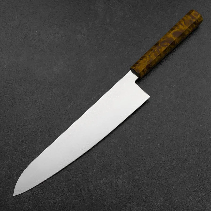 Gyuto VG-10 Damast Gelb-Brauner Birkenholz Griff 240mm - Image 2