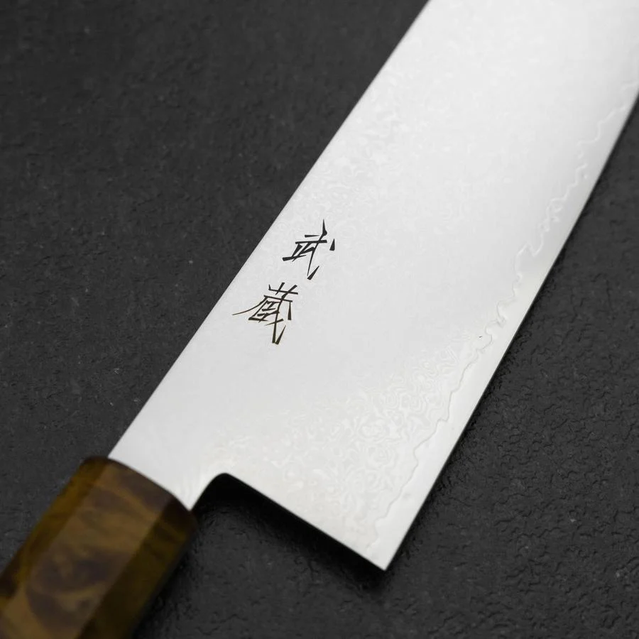 Gyuto VG-10 Damast Gelb-Brauner Birkenholz Griff 240mm - Image 3
