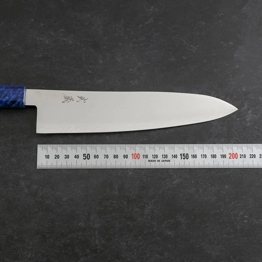 Gyuto VG-10 Damast Blauer Birkenholz Griff 210mm - Image 7