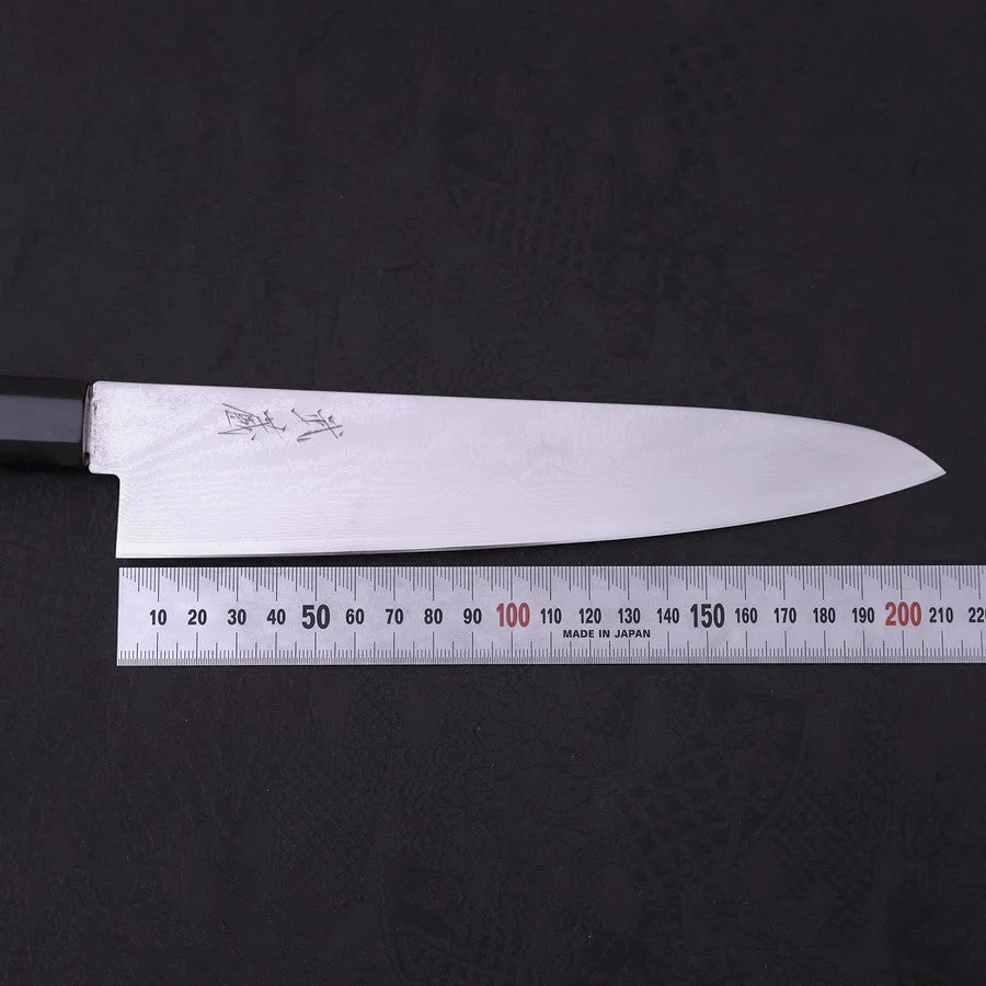Gyuto VG-10 Damast Büffelhorn und Ebenholz Griff 210mm - Image 7
