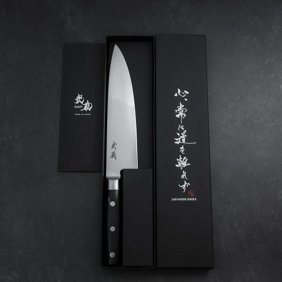 Gyuto VG-10 Damast Schwarzer Westlicher Griff 200mm - Image 8