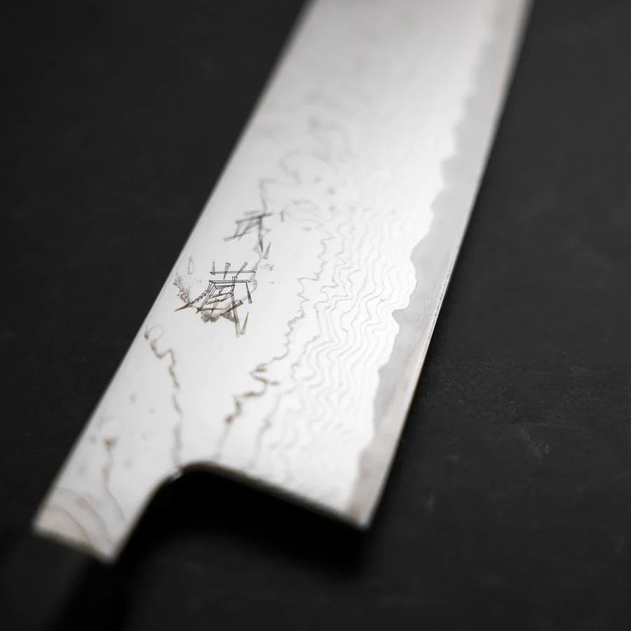 Gyuto VG-10 Nickel Damast Büffelhorn und Ebenholz Griff 210mm - Image 3