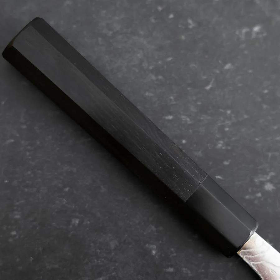 Gyuto VG-10 Nickel Damast Büffelhorn und Ebenholz Griff 210mm - Image 6