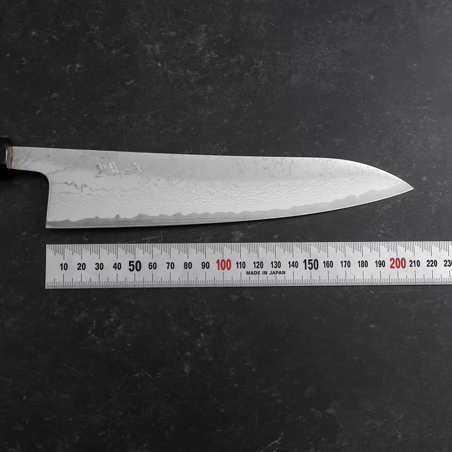 Gyuto VG-10 Nickel Damast Büffelhorn und Ebenholz Griff 210mm - Image 7