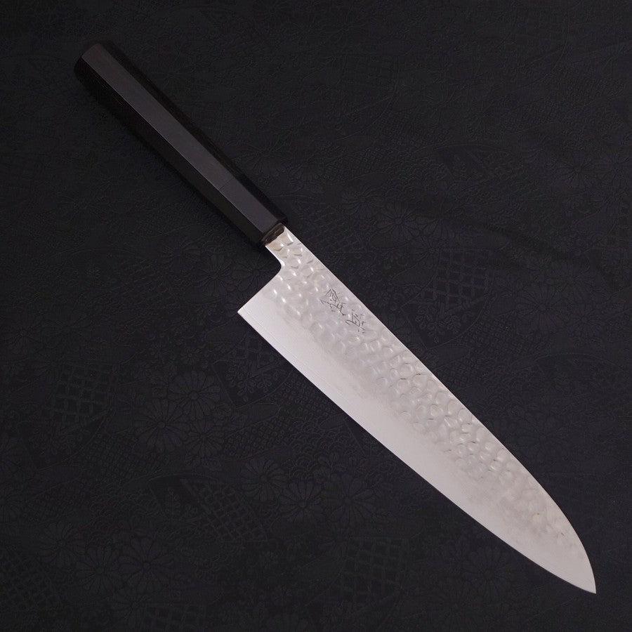 Gyuto VG-10 Tsuchime Damast Büffelhorn und Ebenholz Griff 210mm