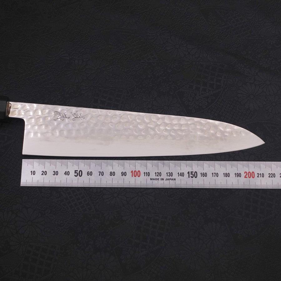 Gyuto VG-10 Tsuchime Damast Büffelhorn und Ebenholz Griff 210mm - Image 7