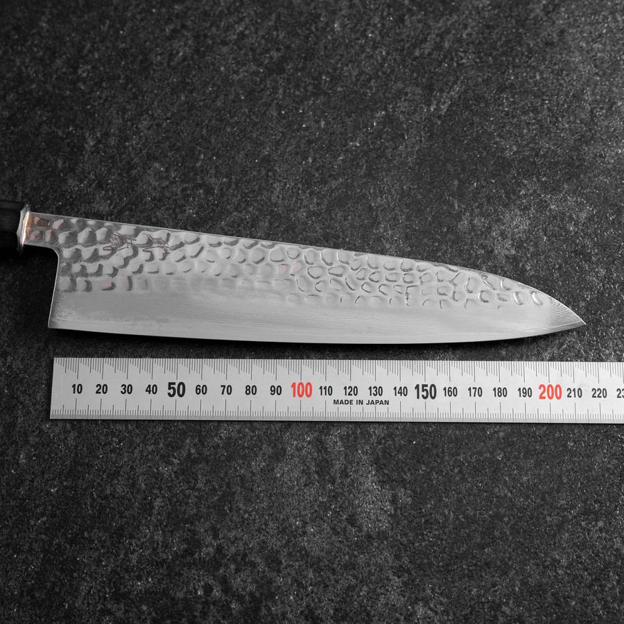 Gyuto VG-10 Tsuchime Damast Büffelhorn und Magnolienholz Griff 210mm - Image 7