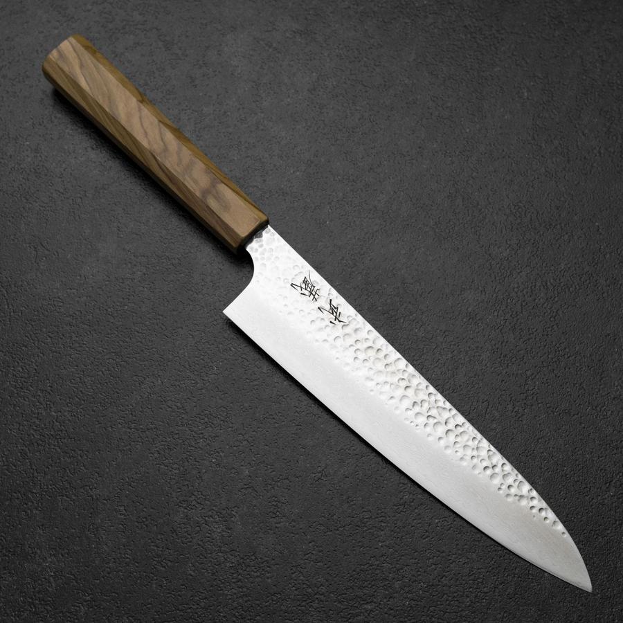 Gyuto VG-10 Tsuchime Damast Olivenholz Griff 210mm