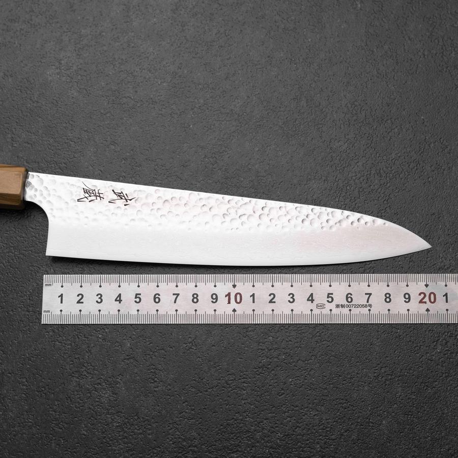 Gyuto VG-10 Tsuchime Damast Olivenholz Griff 210mm - Image 7