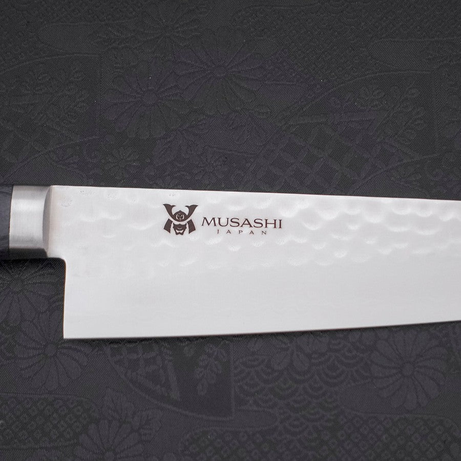 Gyuto VG-10 Tsuchime Damast Dunkelblauer Westlicher Griff 180mm - Image 3